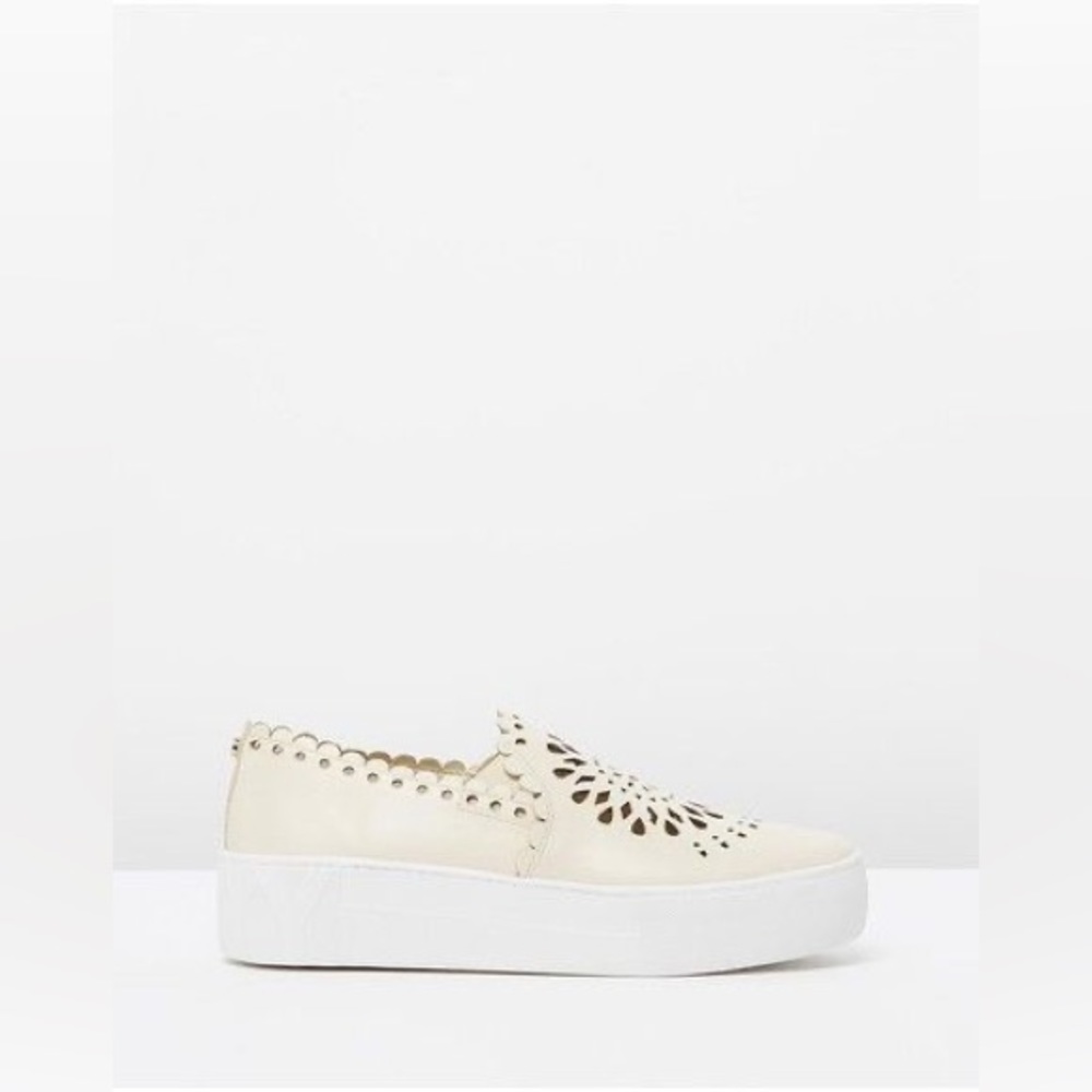 DKNY Ariel Platform Slip On Sneaker Cream White